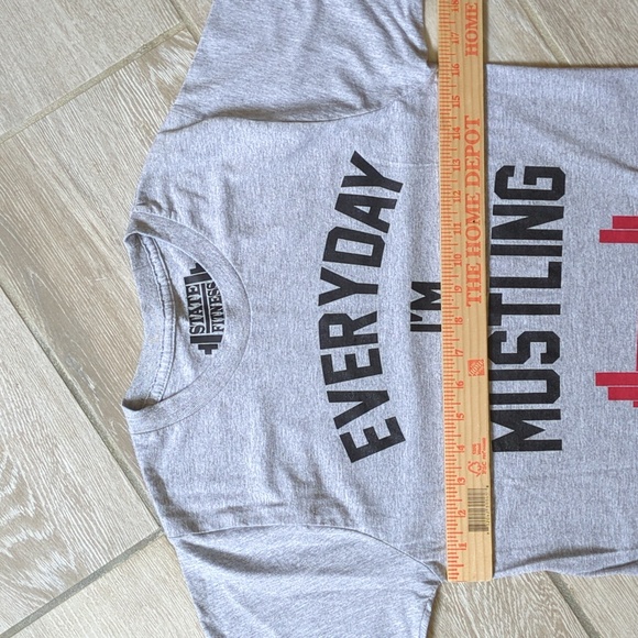 State Fitness Everyday I'm Mustling Long Length Short Sleeve Tee - Picture 4 of 6